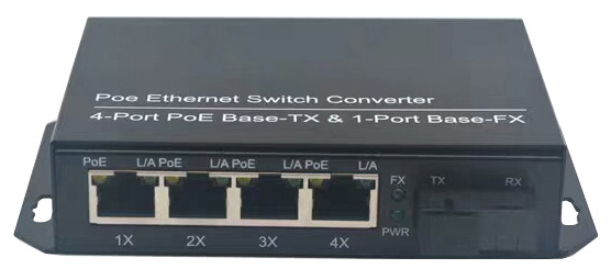 poe media converter 4tp+1fx